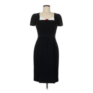 Paule Ka Paris Black Bow Tie Black Shift Dress 38 US 6